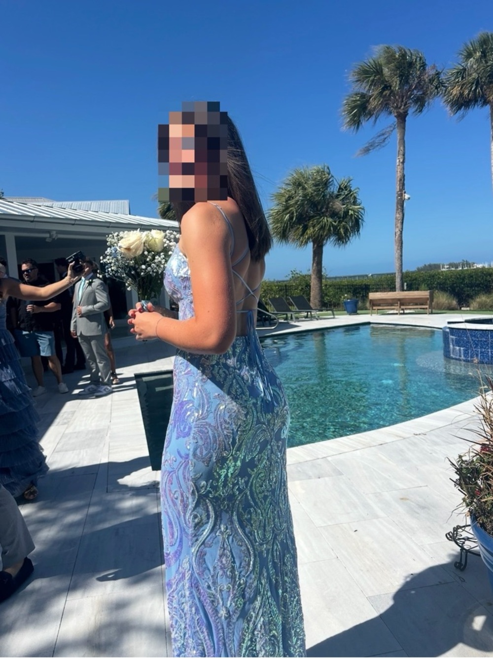 Windsor Ivory Sequin Lace Prom Dress - Picture 5 of 6